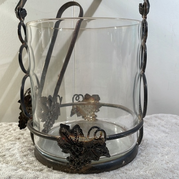 VINTAGE Ice Bucket Studio Silversmith Grape Glass & Silverplate - Picture 5 of 9